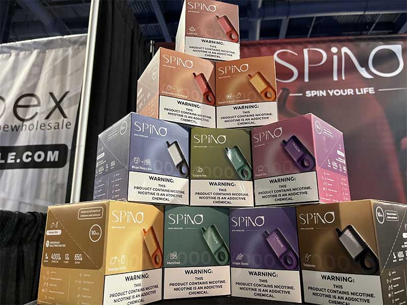 SPINO 10 flavors package display